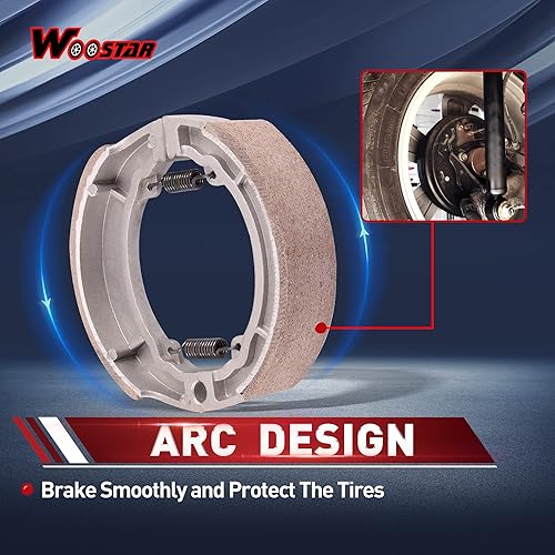 Miniatura 6 de WOOSTAR Reemplazo de zapata de freno de tambor para Roketa Sunl Jonway Taotao 50cc 110cc 125cc 150cc 250cc ATV 4 Wheeler Quad Scooter