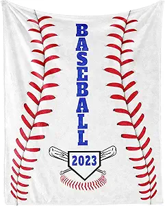 Baseball Throw Blanket for Men Women - 60x80 Inches Twin Size - Soft Fluffy Cozy Blankets Gift - White Sports Blanket Throws for Bed, Sofa, Winter