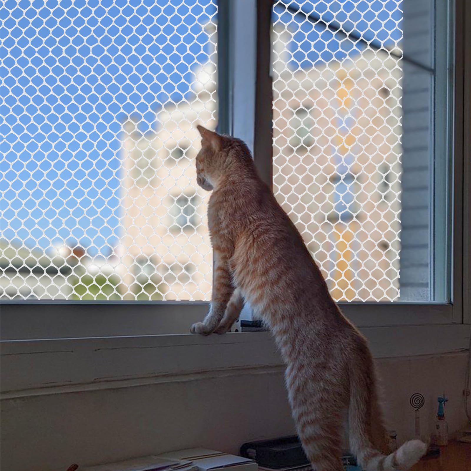 Rete Per Balconi E Finestre Per Gatti - Trasparente, Resistente Ai Graffi, Senza Foratura - Foto 11