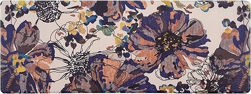 Miniatura 2 de Rugshop Modern Bright Flowers - Alfombrilla antifatiga para pie, 18 x 47 pulgadas, color crema