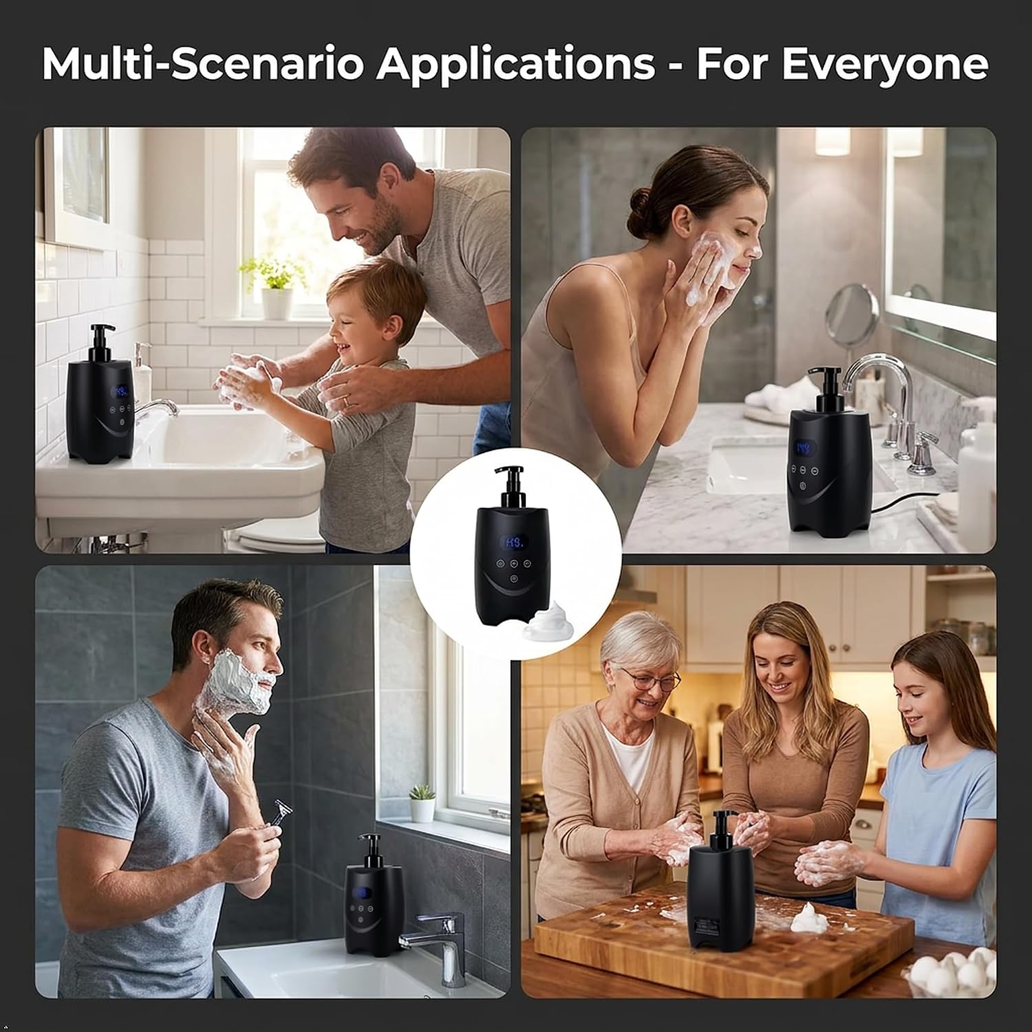 Hot Lather Machine - Shaving Cream Warmer, 500ml Large Capacity, 113°F-131°F Temperature Range, 24H Timer, Ideal for Home & Barber Use (Black)