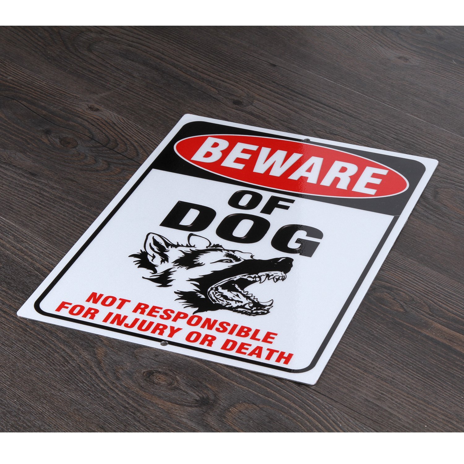 ICObuty Warnschild ‚Beware Of Dog‘ Aus Aluminium – 20,3x27,9 Cm, Reflektierend, Für Garten & Haus
