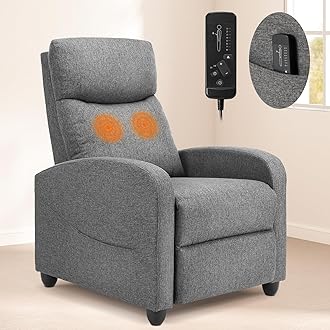 SMUG Recliner Chair Comfortable Living Room Recliner with Adjustable Backrest and Footrest Modern Design for Home and Office Upholstered Armchair in Soft Fabric Perfect for Relaxation, Grey
