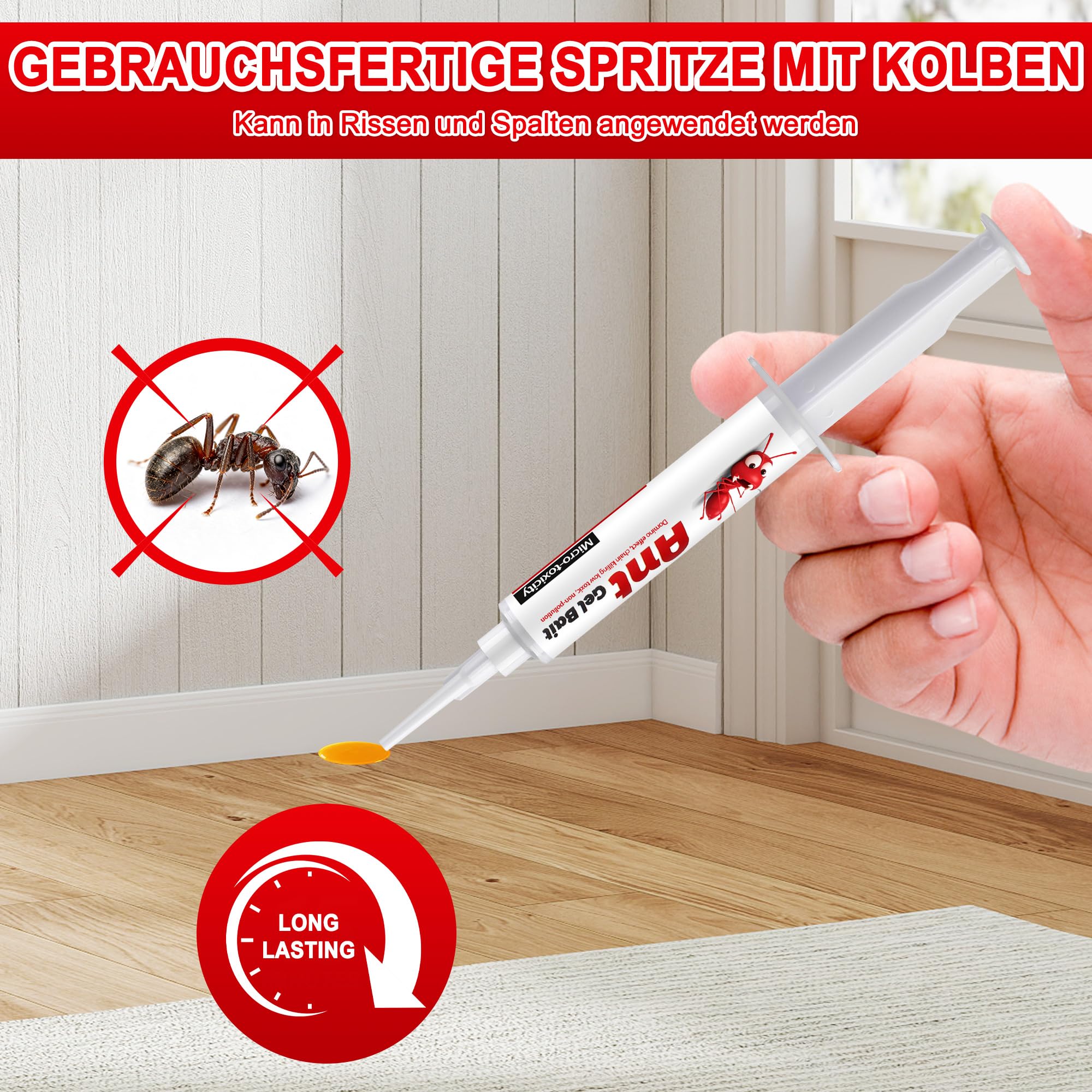 10 Stück Ameisengel Köder - 10 * 10G Ameisen Killer in Innenräumen, Sicher für Kinder & Haustiere
