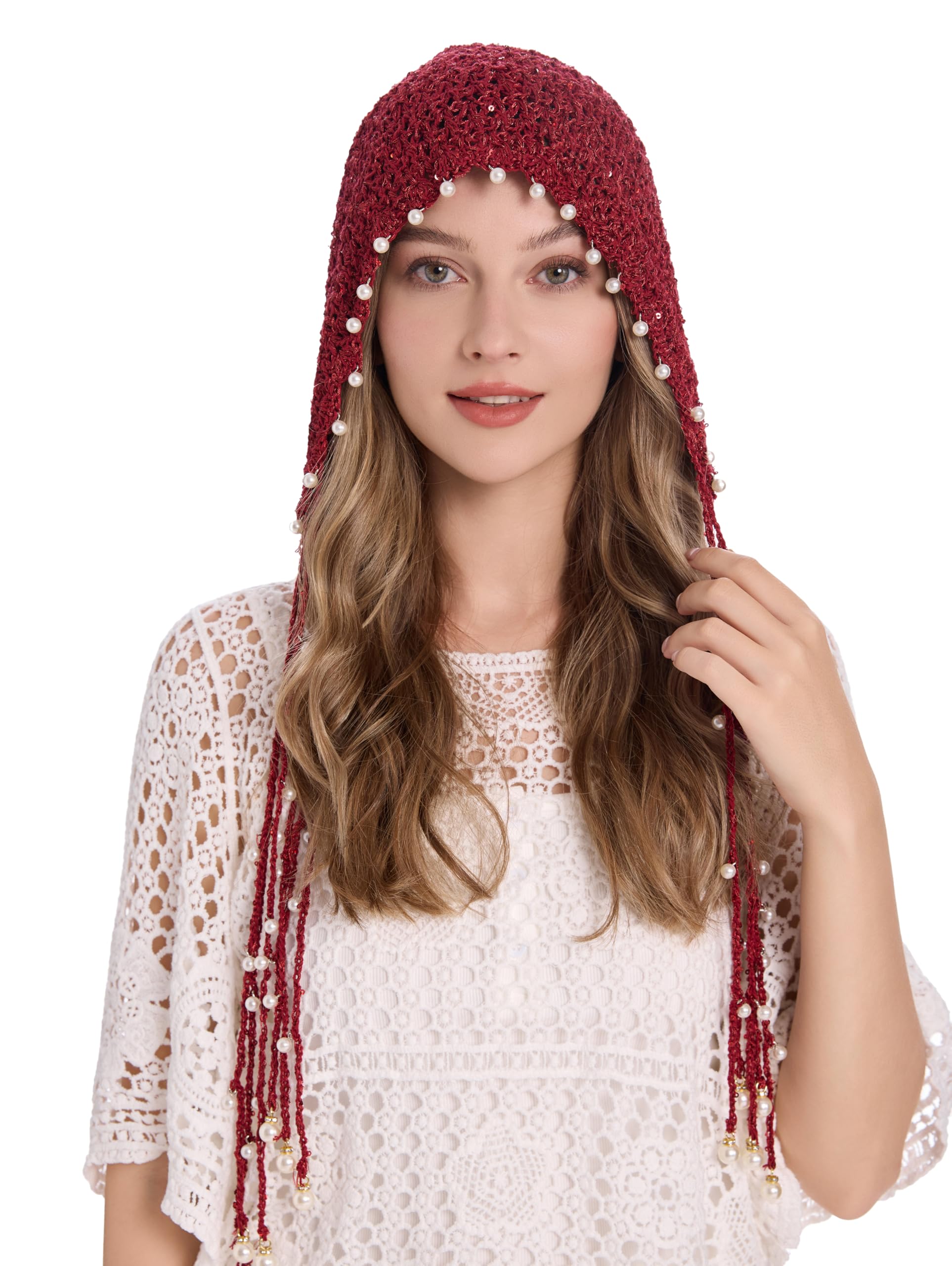 ZLYC Gorro de algodón para mujer con borla hecho a mano