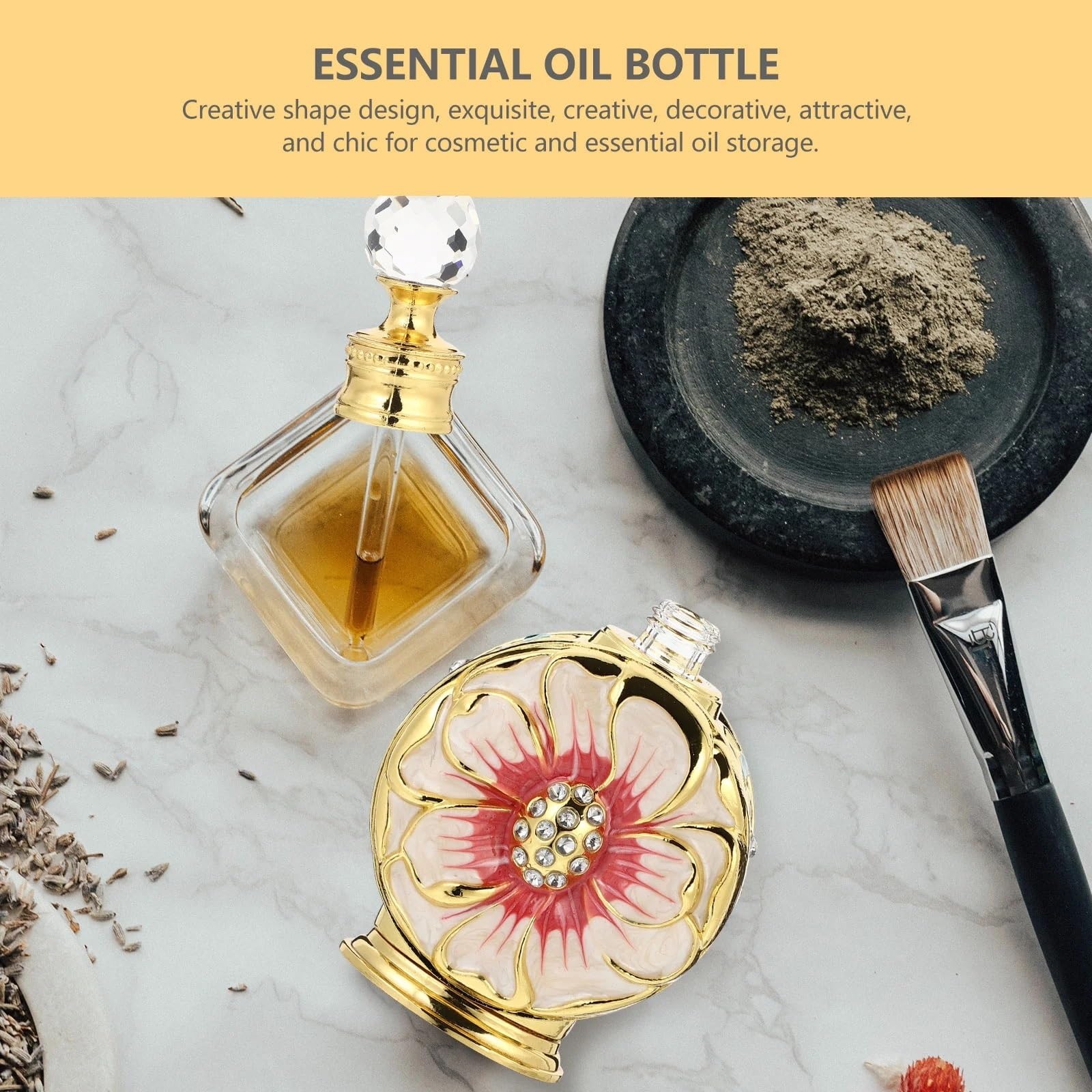 Bottiglia Di Profumo In Vetro Vintage Bottiglia di profumo da 12 ml Flaconi vuoti in vetro for conservazione di olio essenziale Contenitore vintage da viaggio Bottiglia di profumo in vetro vintage da