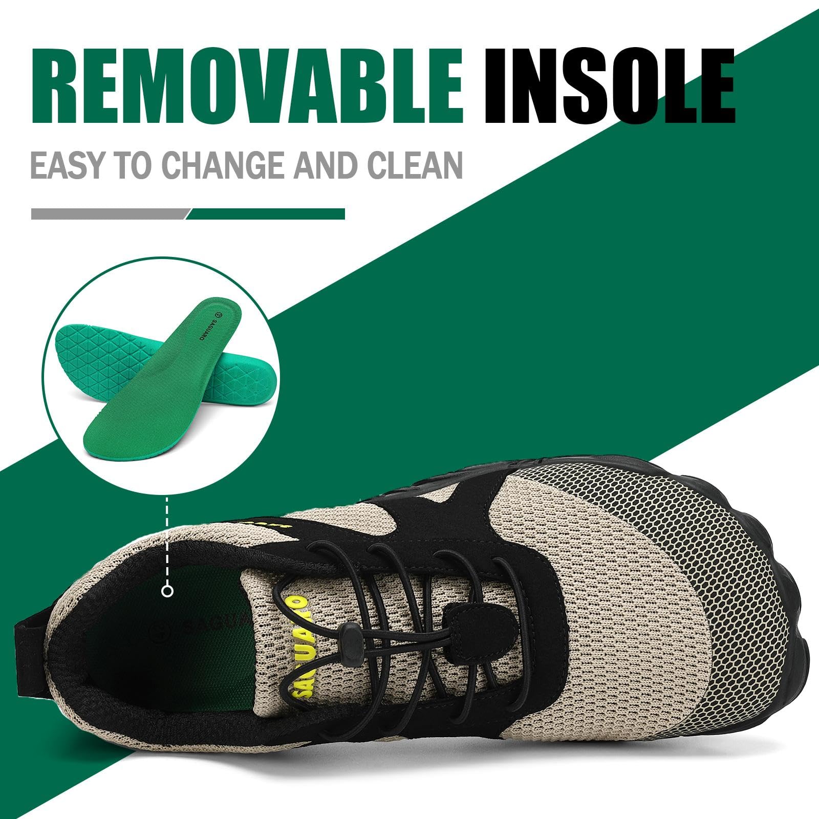 SAGUARO Barefoot Shoes Uomo Donna Scarpe Barefoot Minimaliste Scarpe a Piedi Nudi Antiscivolo Scarpe Trail Running Leggere Scarpe Dita,Gr.36-48 EU
