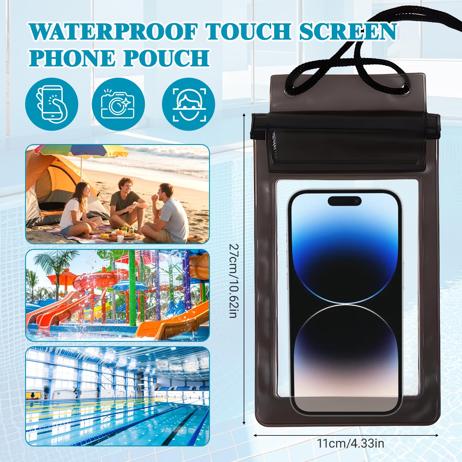 Verstellbarer Schwimmgürtel Mit Zugseil Zum Schwimmen (2,3-4,6 m) Inkl Inklusive PVC Handy Wasserschutztasche Die Ideale Schwimmhilfe Erwachsene Für Schwimmtraining In Jedem Pool