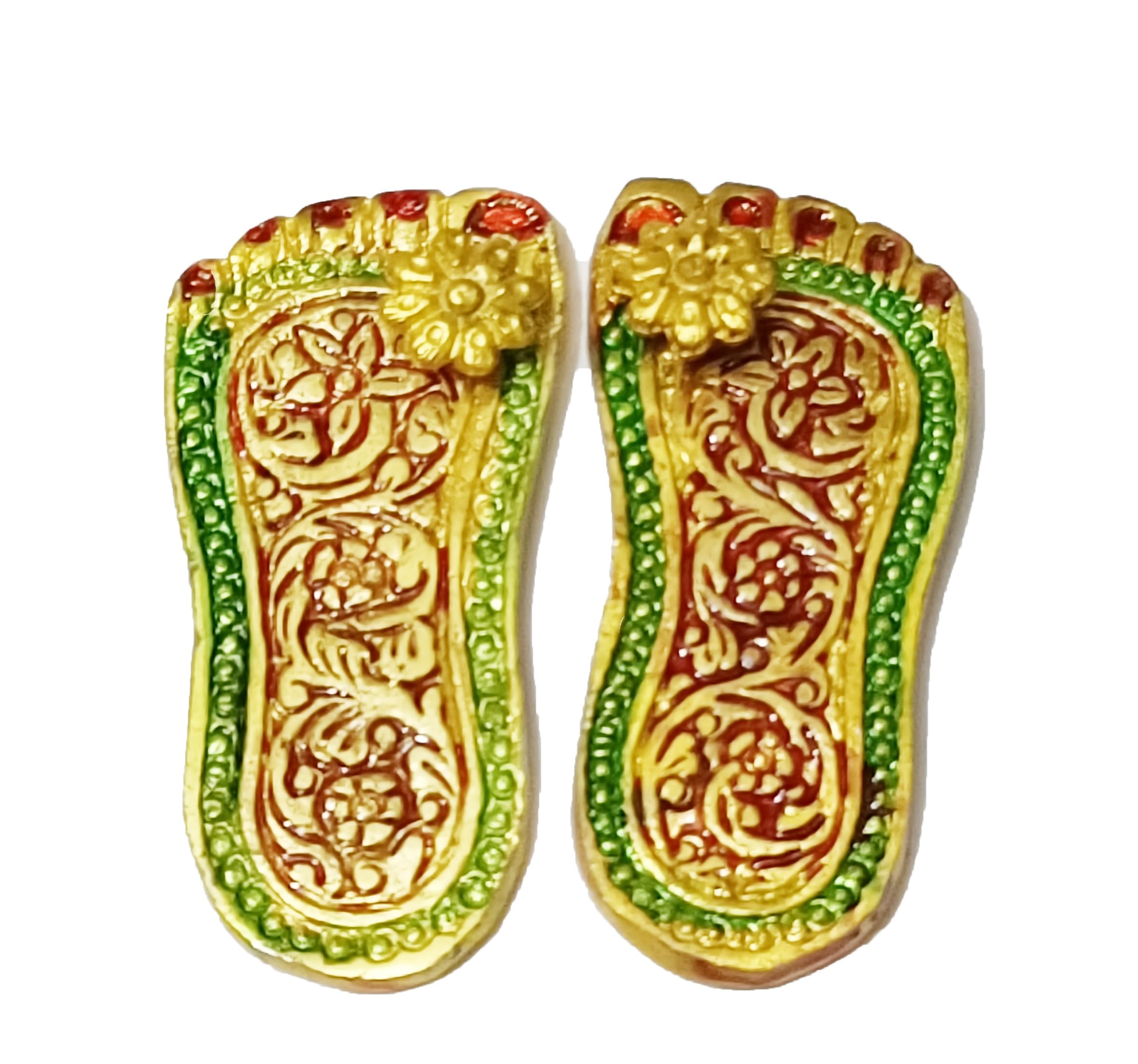Diwali Pooja et rituels zen avec les pieds de Laxmi dorés de 6 cm