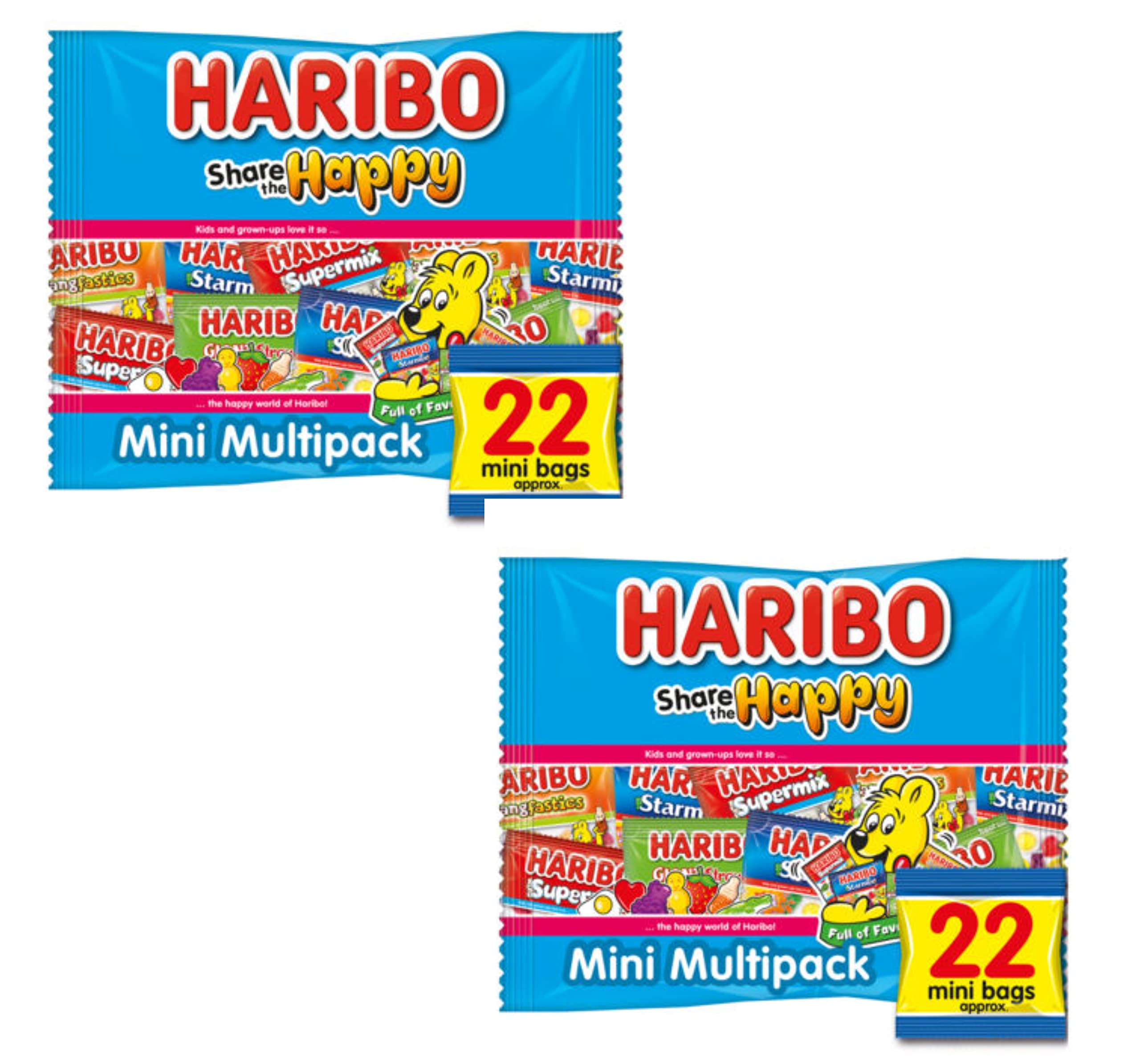 HezvicShare The Happy Mini Bags Multipack - 44 Bags Haribo (2 x 22 Mini Bag)
