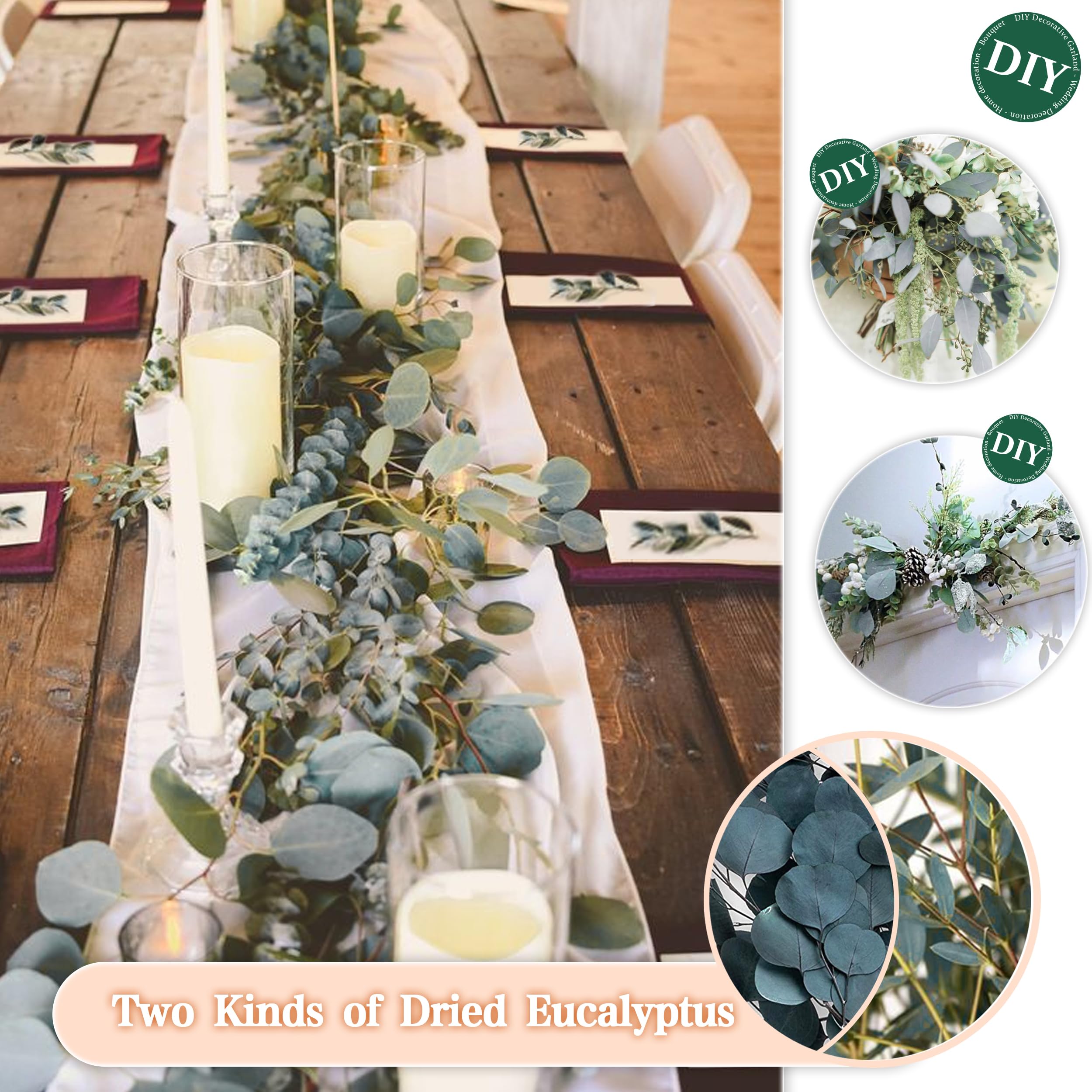 ZJTAPE Pampas Grass Dried Natural Dried Flowers, Eucalyptus Dried and Lagurus Deco, Bunny Tails Dried Flower Bouquet Crafting - Image 4