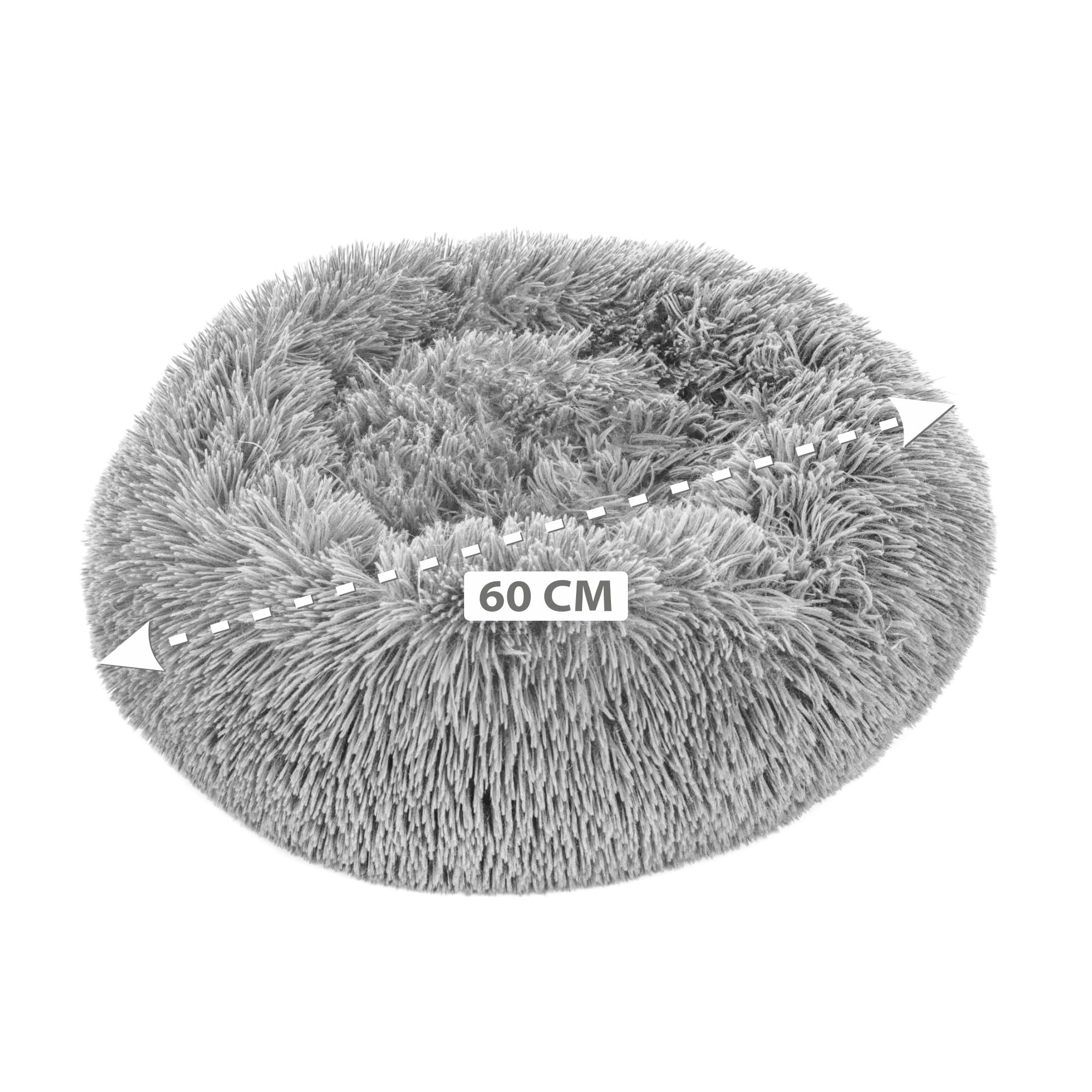 Amazinggirl Katzenbett flauschig Katzenkissen ∅ 60 cm - Katzen Bett Kuschelkissen Katzenkorb zum Schlafen und Kuscheln Cat Bed Katzenkörbchen Bettchen und Schlafplatz für Katze