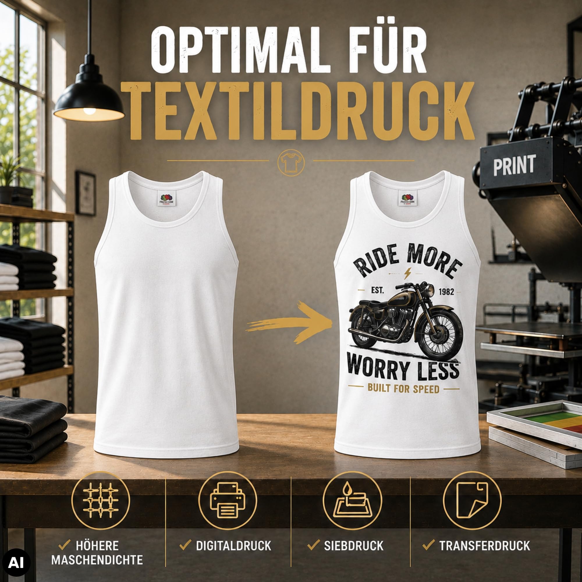 Fruit of The Loom Herren 10er Ahtletics Muskelshirts M L XL XXL 3XL 4XL 5XL auch Farbsets