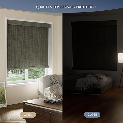 Vista 3 de Boolegon Persianas enrollables opacas y fáciles de instalar, sin cordones, para oscurecer la habitación, con protección UV, para el hogar, sala