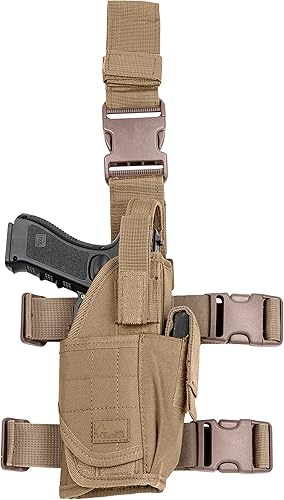 WOLF TACTICAL Funda de pierna para muslos de 0.354in para hombre, funda de pierna para pistolas, funda de pierna para pistola de caída, correa de