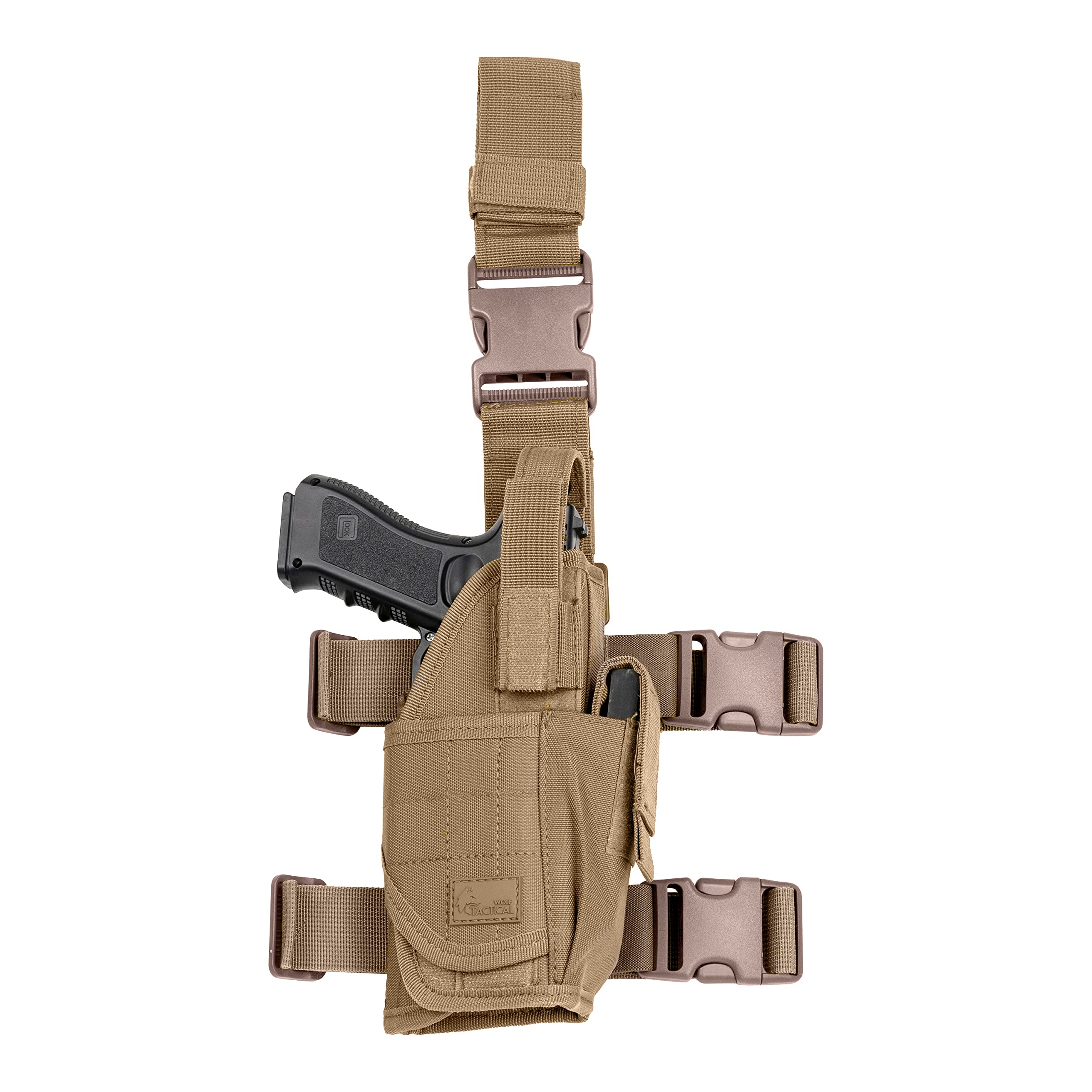 WOLF TACTICAL Drop Leg Holster for 9mm Thigh Holster for Men Leg Holster for Pistols Drop Holster Leg Strap Airsoft Holster