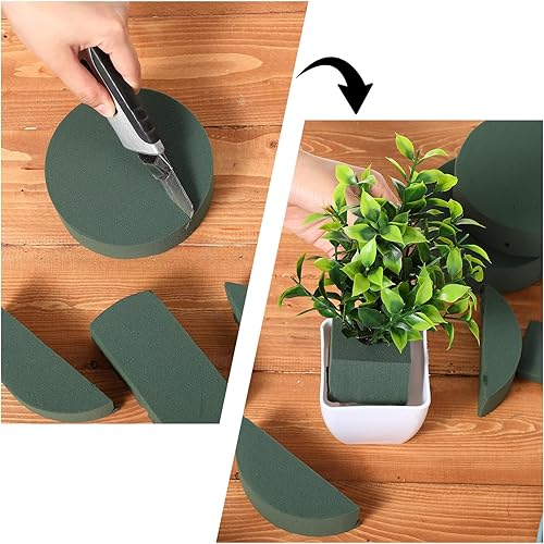 Miniatura 4 de Boao 24 Pieces Round Floral Foam, Wet Floral Foam Bricks Green Flower Foam DIY Flower Arrangement Kit for Wedding, Party Decoration (3 Inch)