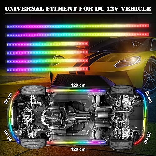 Miniatura 6 de Tira de luces LED Bluetooth mejorada con 212 modos de persecución de color de ensueño, modo de música, modo de bricolaje, kit de tira debajo de la