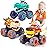 MOONTOY Toy Cars for Toddlers 1-3, 3 Pack Monster Truck Toys for 1 2 3 Year Old Boy Gifts, Baby Animal Play Vehicle Push Pull Back Truck for 12-18 Months 2-4 0-2 1-2 One Year Old Boy 1st Birthday Gift