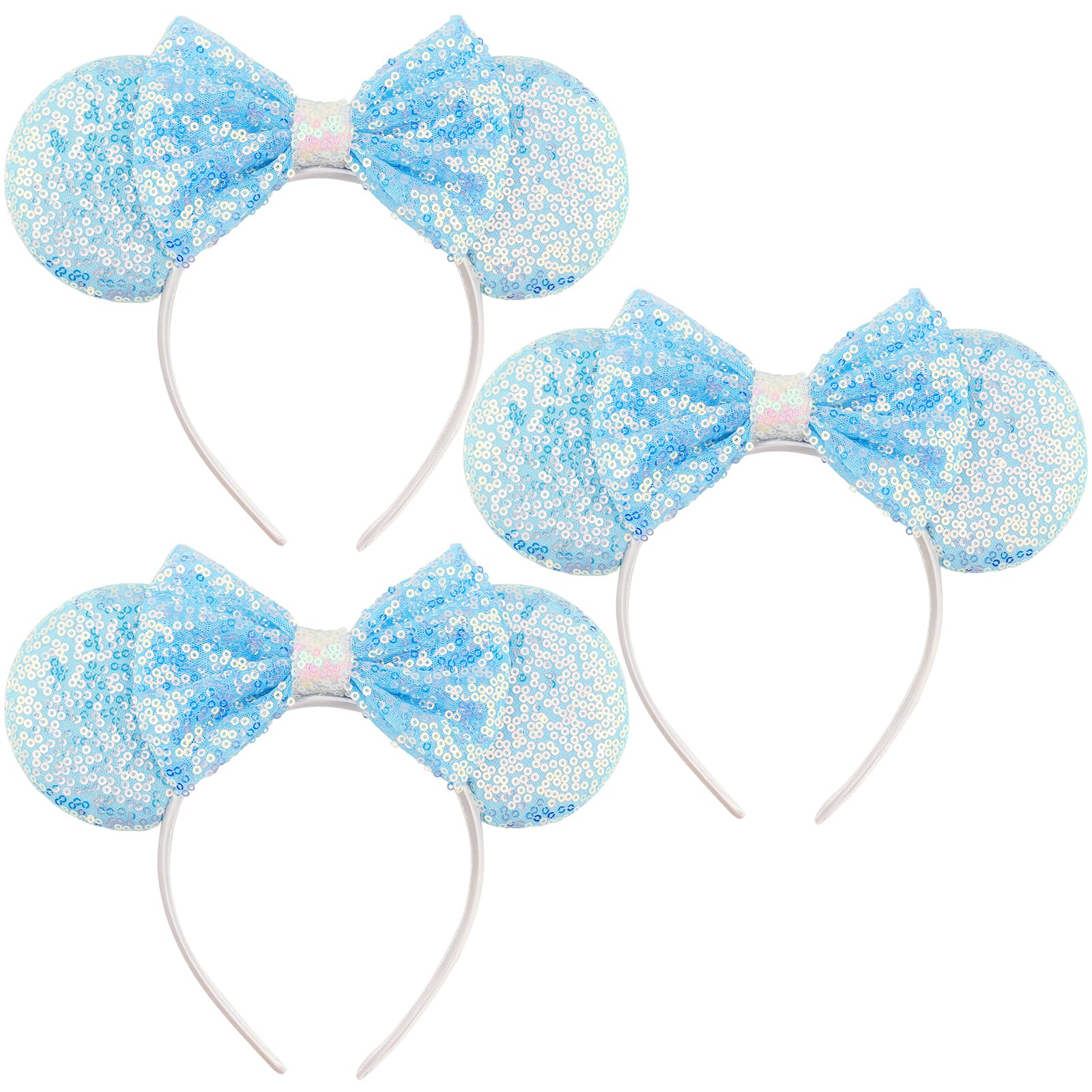 LIHELEI Light Blue Princess 3-Pack Mouse Ears