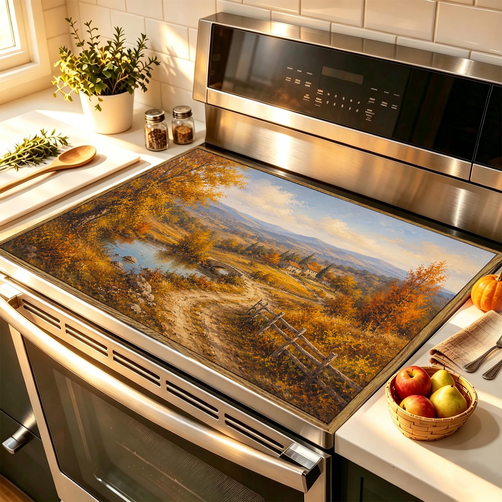 HOMETITUTE Wander Golden Fields Stove Cover 28x20 Diatomite Mat