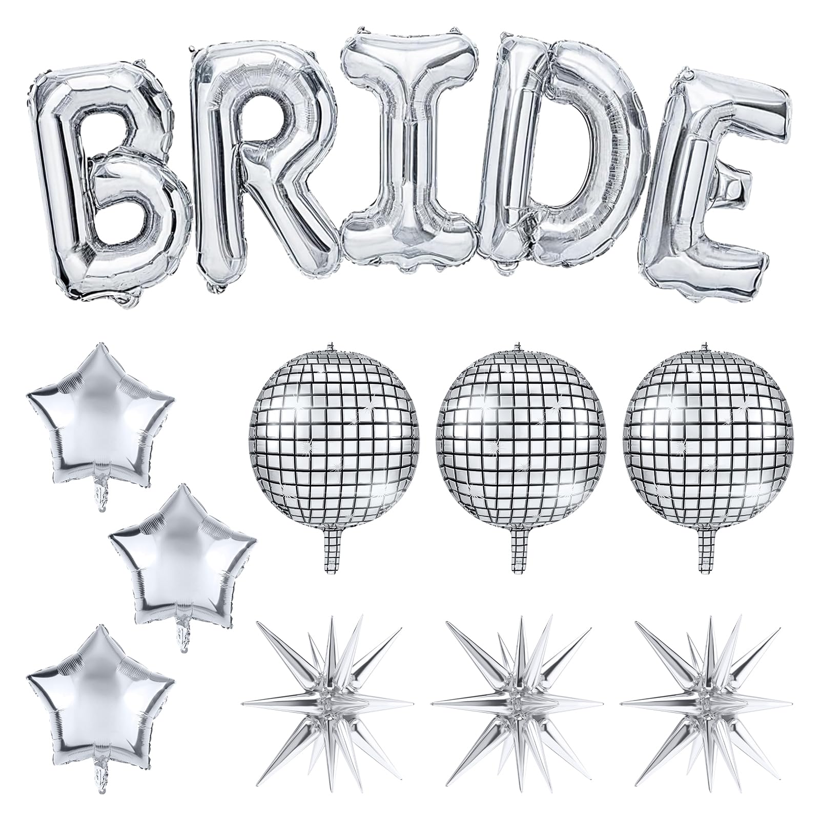 Bride Balloons Bachelorette Party Decorations - Silver Bachelorette Party Decorations Balloons 32in 22in 18in Bridal Shower Giant Silver Bachelorette