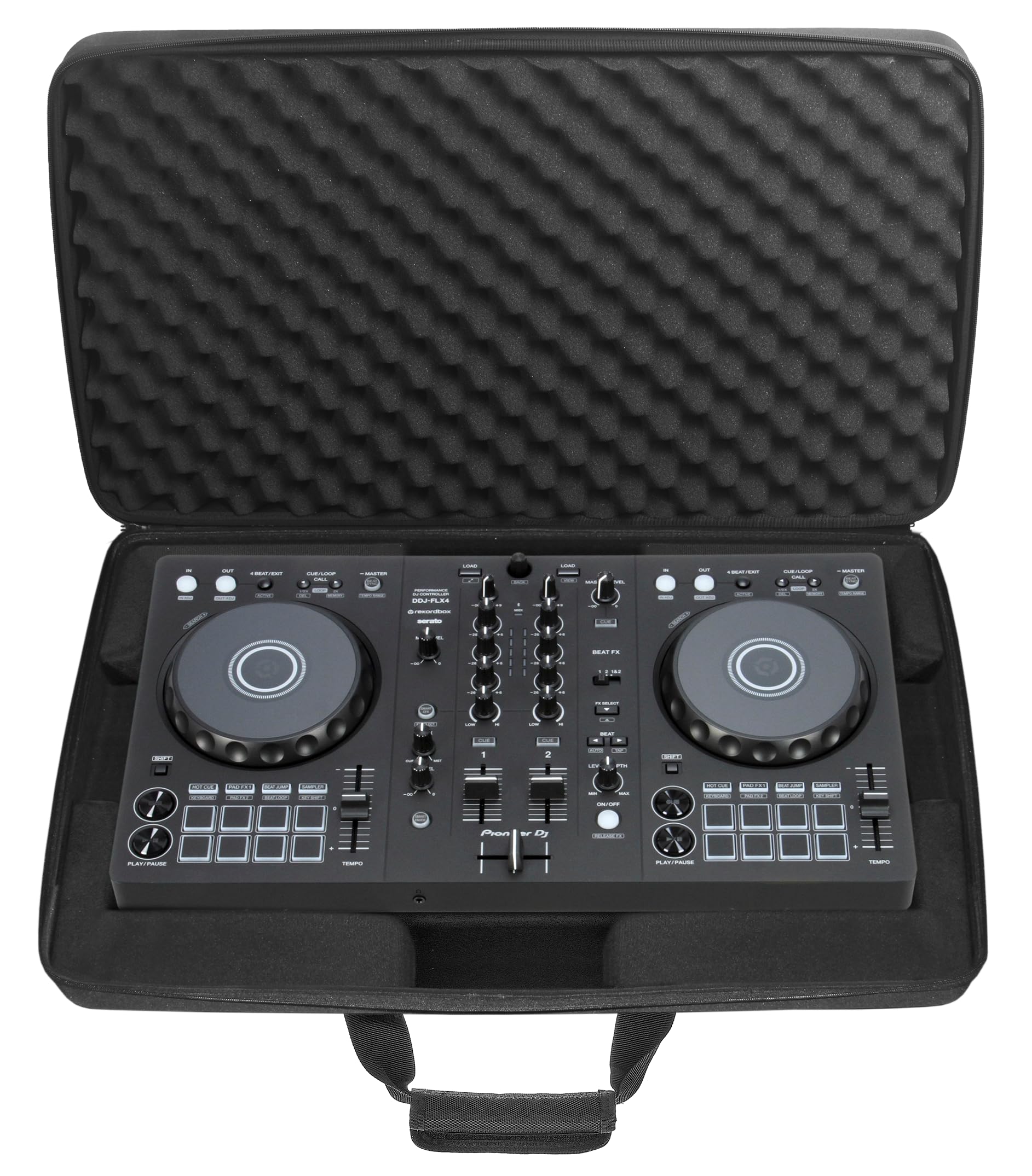 UDG Creator Hardcase Pioneer DJ DDJ-FLX4, Schwarz (U8320BL) | Formgepresste EVA-Schale; präzise geschnittener Schaumeinsatz; wasserabweisendes Nylon; tourgerecht