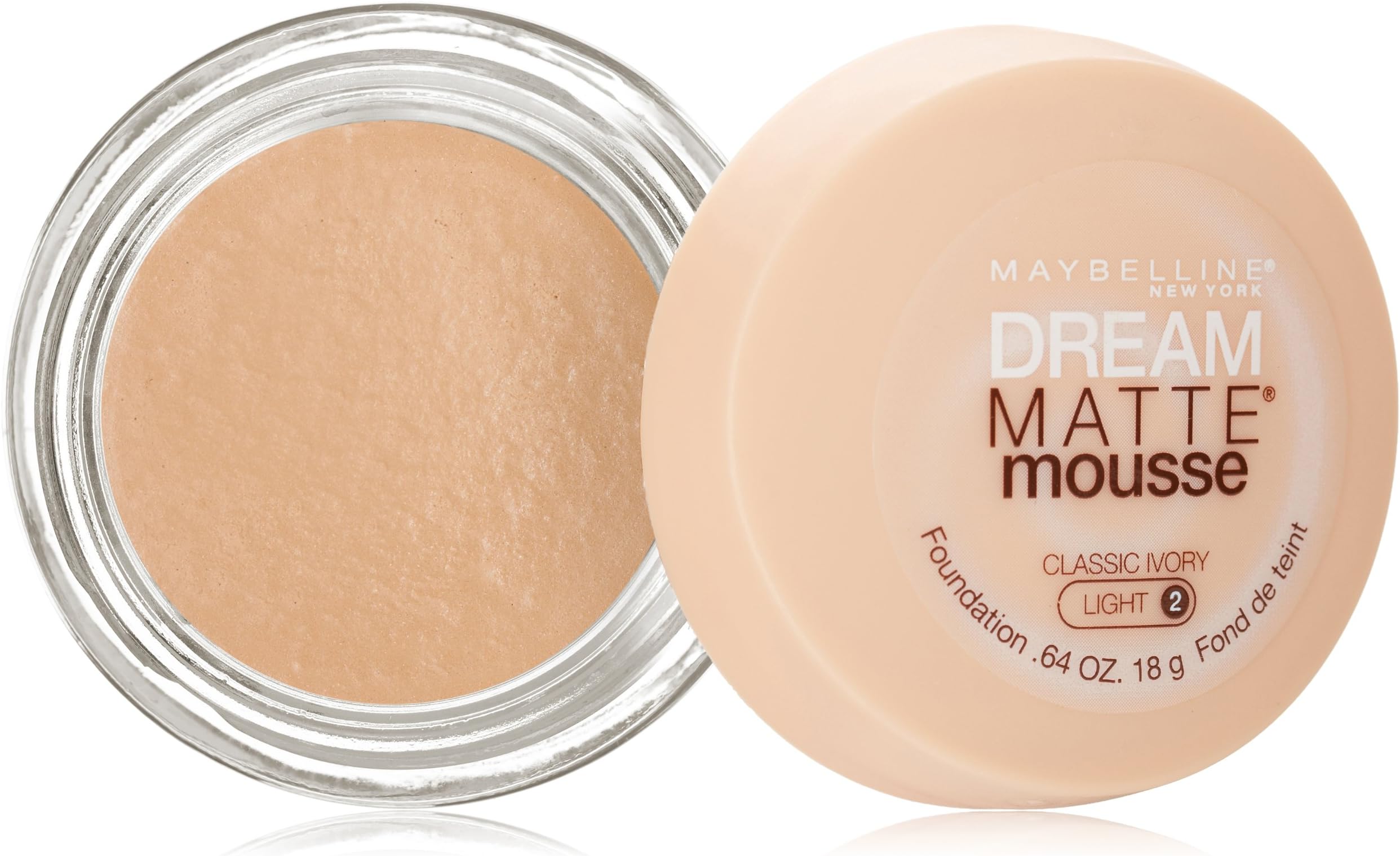Maybelline New York Dream Matte Mousse Foundation, Classic Ivory, 0.64 Ounce