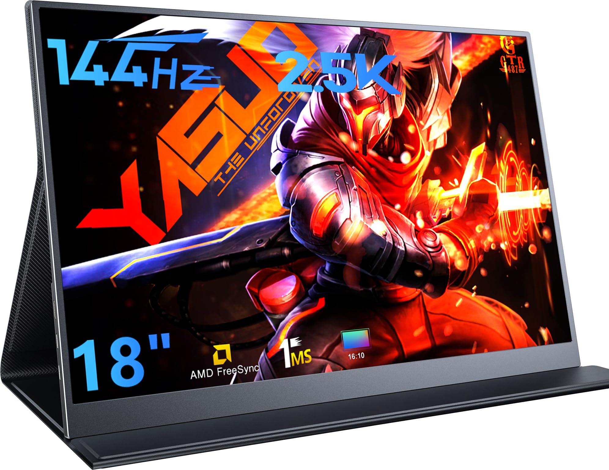 2.5K 144Hz Portable Gaming Monitor - MAGICRAVEN 18" 2560x1600 QHD 100% sRGB Portable Monitor FreeSync HDR Laptop Monitor w/VESA & Case Frameless Matte IPS Eye Care Second Monitor for Game Console