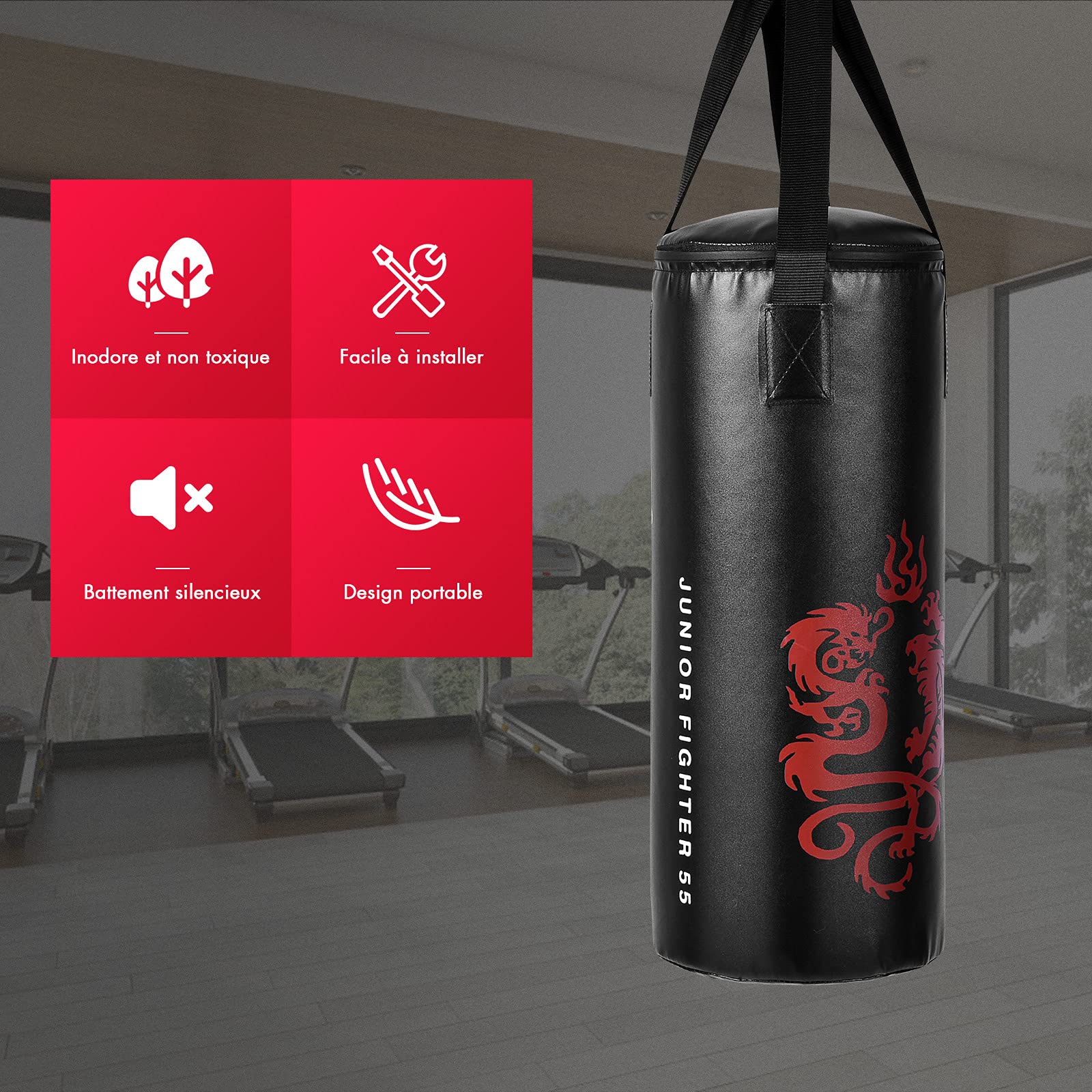 RELAX4LIFE Sac de Frappe 10 KG pour Enfants Formation avec Gants de Boxe et Corde à Sauter Professionnelle,Ensemble Complet de Boxe pour Kick Boxing, Thai Boxe, Taekwondo,25X25X60CM RELAX4LIFE Sac de Frappe 10 KG pour Enfants Formation avec Gants de Boxe et Corde à Sauter Professionnelle,Ensemble Complet de Boxe pour Kick Boxing, Thai Boxe, Taekwondo,25X25X60CM