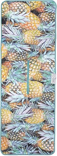 LEUS Toalla Golf ECO  Paño de microfibra reciclada de secado rápido con ranura central para colgar sobre palos  Pineapple Paradise  39 x 14 pulgadas
