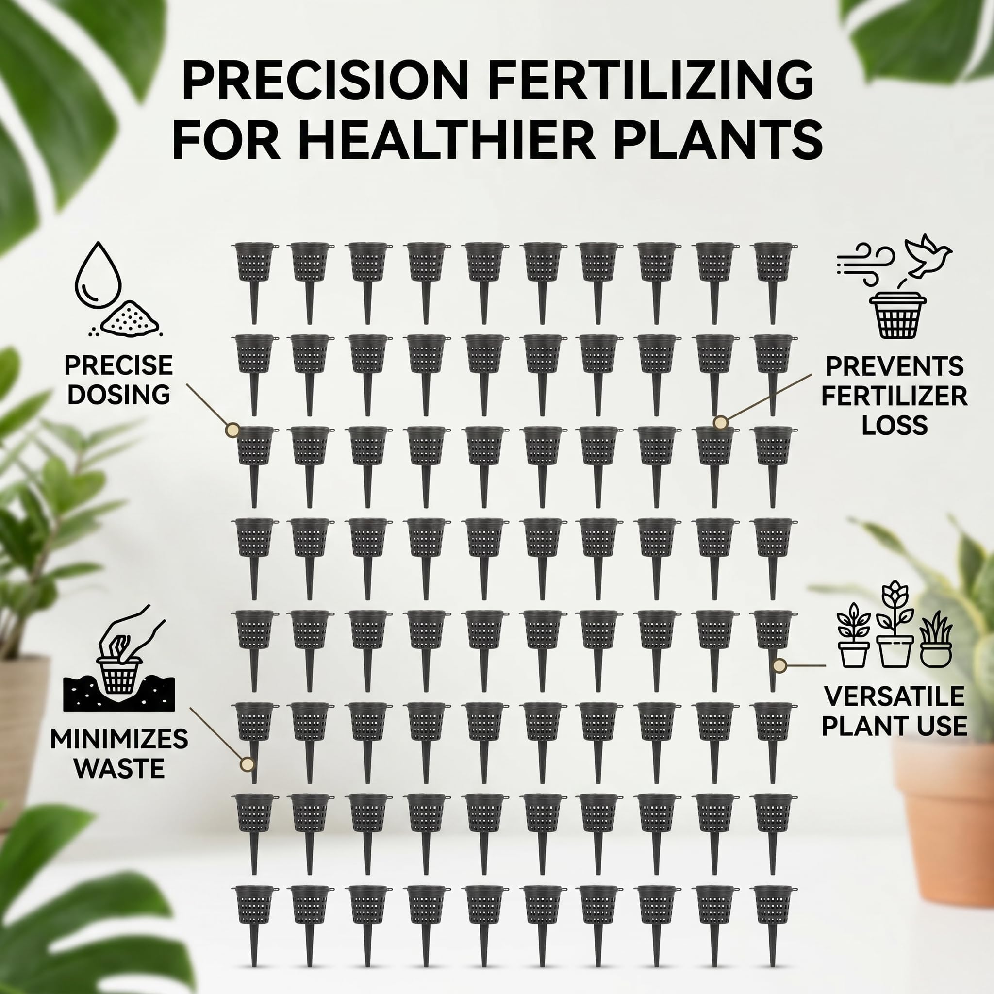 Cestini di Fertilizzante per Bonsai da 100 Pezzi, Mini Cestini di Rete per Fertilizzante Portatile Automatico per Tutti i Tipi di Fertilizzante Granulare