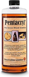 Preservation Solutions - Pentacryl - Green Wood Liquid Stabilizer - Treatment for Drying and Preservation of Fresh Cut Wood - Good for Softwood & Hard Wood - Woodworking & Turning Solution - 1 Quart
