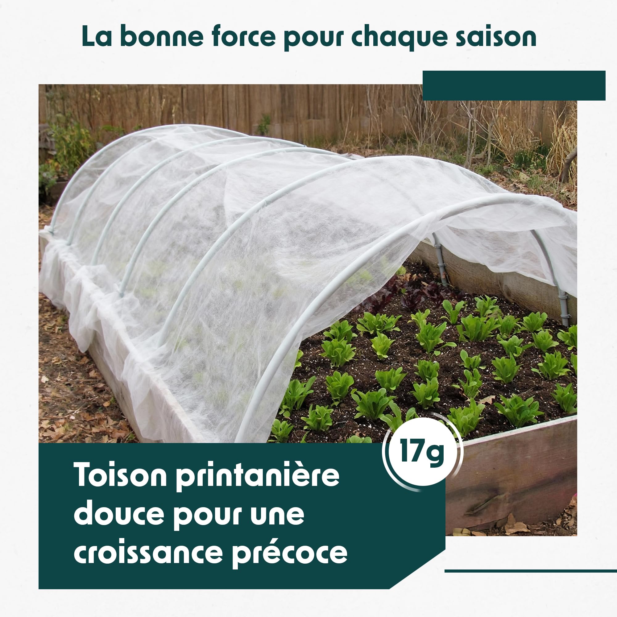 GARDENIX Toison Non-tissée d'hiver Protection Plantes 17 g/m² 3,2 x 10 m