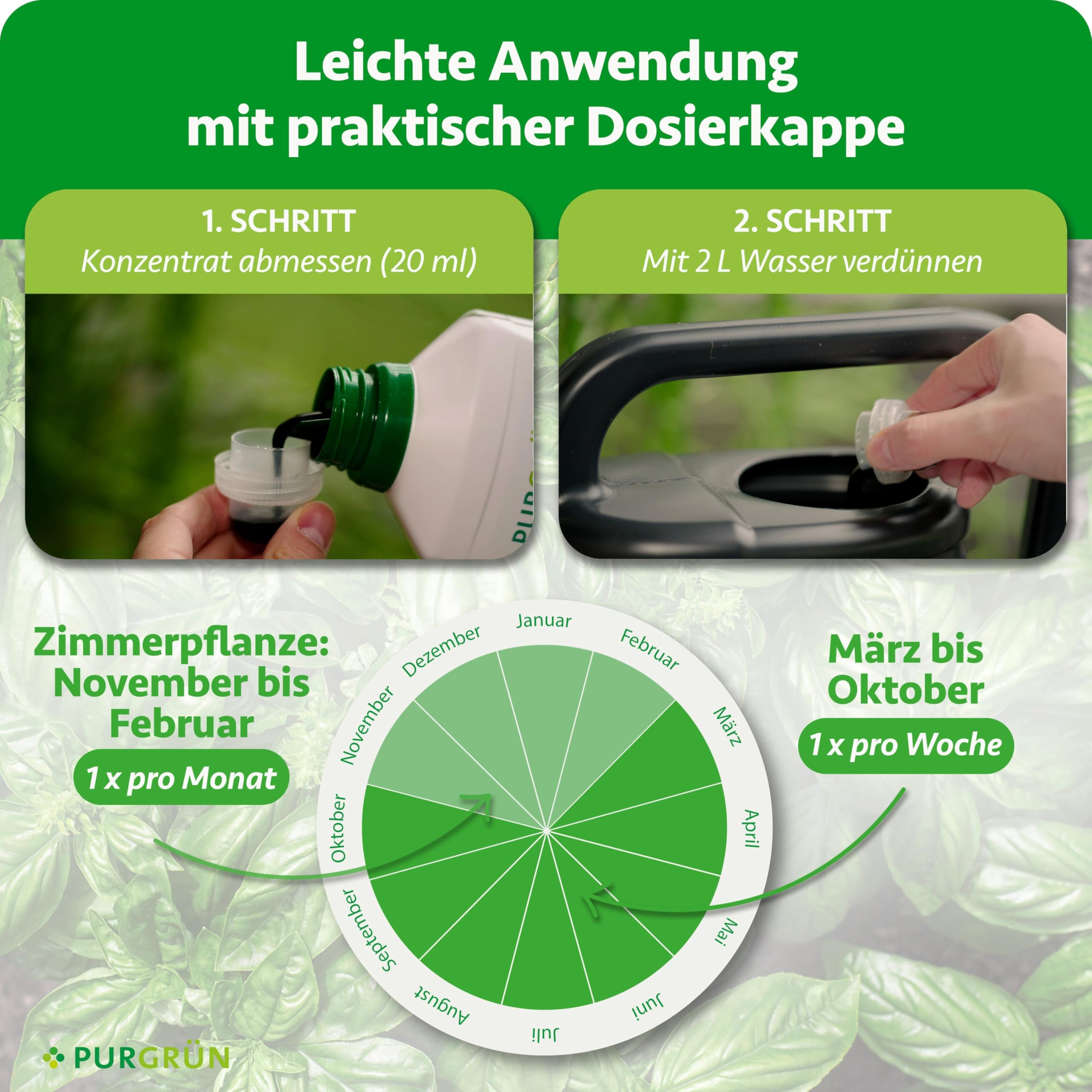 Bio-Basilikum-Dünger 1 Liter – Organische Rezeptur – Premium-Flüssigdünger – NPK 4+1+7 – Mit Algenextrakt & Vinasse – Extra Kalium für buschiges Wachstum – Ohne tierische Inhaltsstoffe