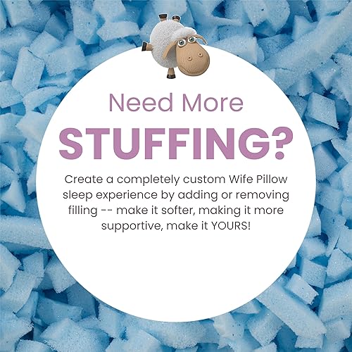 Miniatura 2 de Wife Pillow - Espuma viscoelástica triturada refrescante, bolsa extra de relleno de 1 libra, gel de hielo de primera calidad mezclado con relleno de