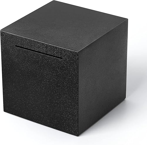 Alcancía para adultos debe romperse para abrir, hucha irrompible para adultos hecha de acero inoxidable, banco de ahorro de metal (negro, 5.9