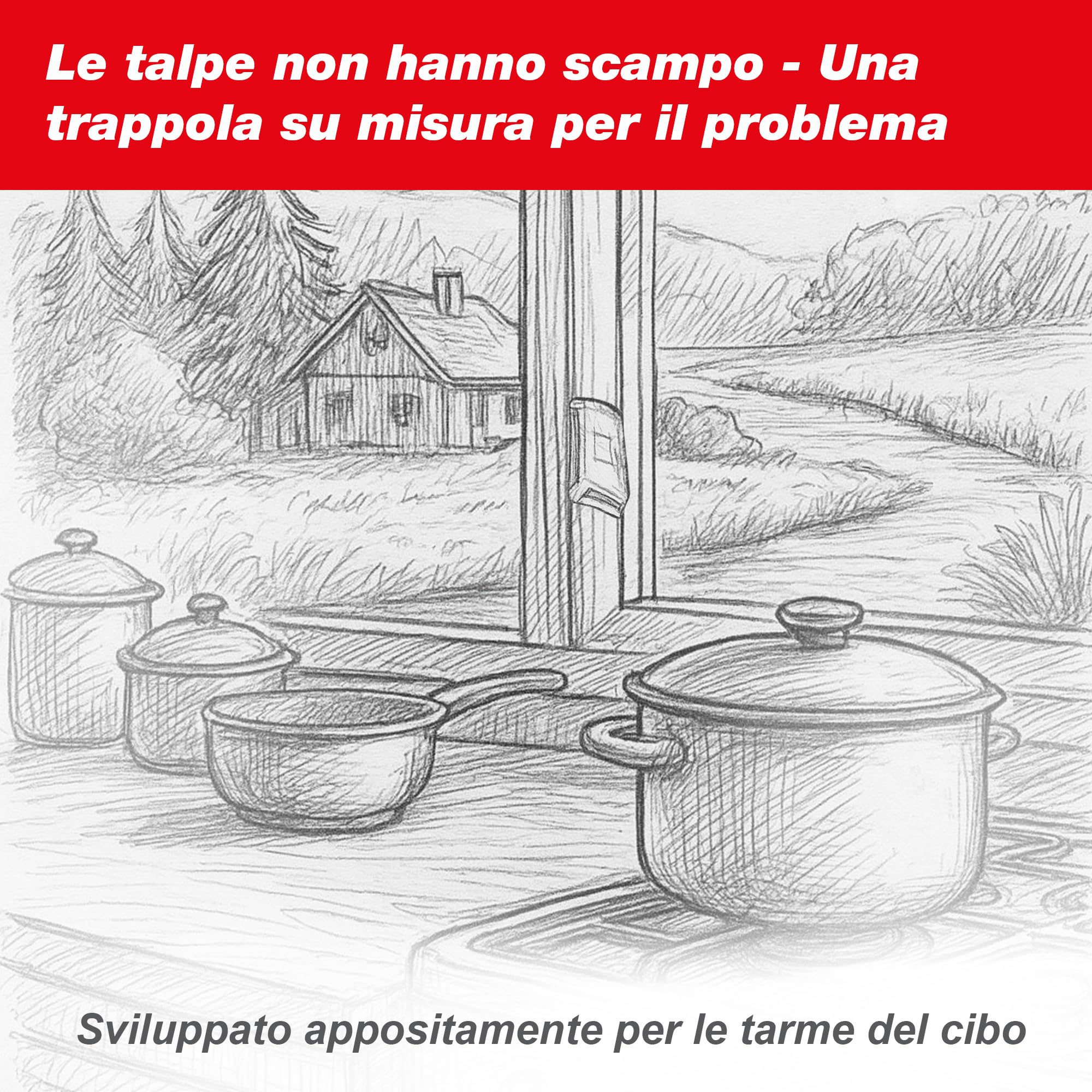 SWISSINNO Trappola per Tignole Alimentari – 2 Pezzi – Trappola con Feromone per Dispense e Cucine – Monitoraggio di Infestazioni da Tignola del Cibo – Facile da Applicare