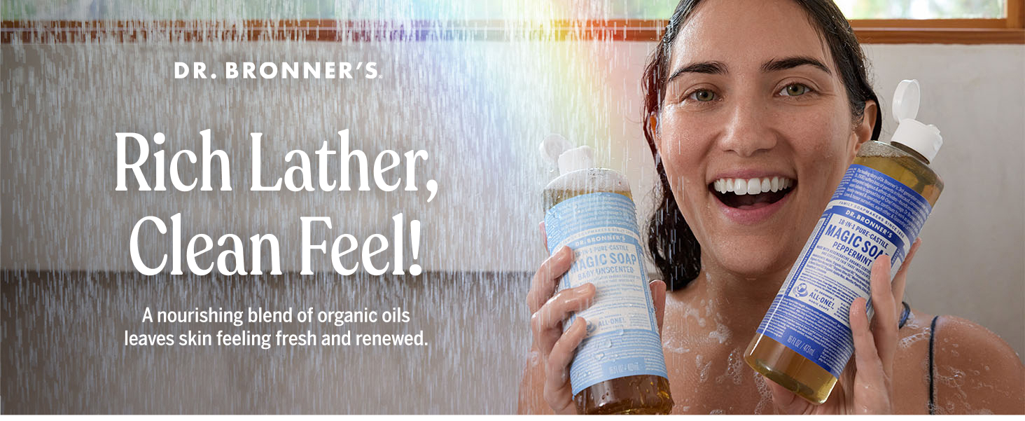 Dr. Bronner’s - Pure-Castile Liquid Soap (Baby Unscented, 32 Ounce)