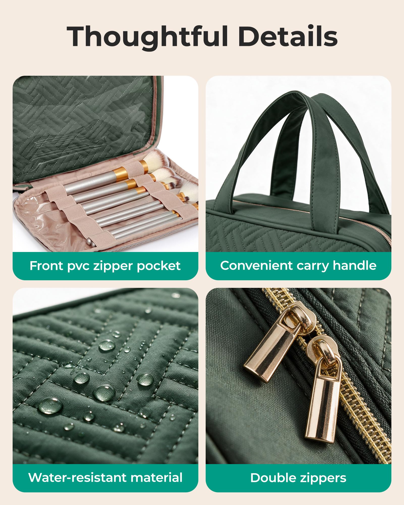 BAGSMART Kulturbeutel zum Aufhängen, Reise-Make-up-Organizer mit TSA-zugelassener transparenter Kosmetiktasche, Make-up-Tasche für Toilettenartikel in voller Größe