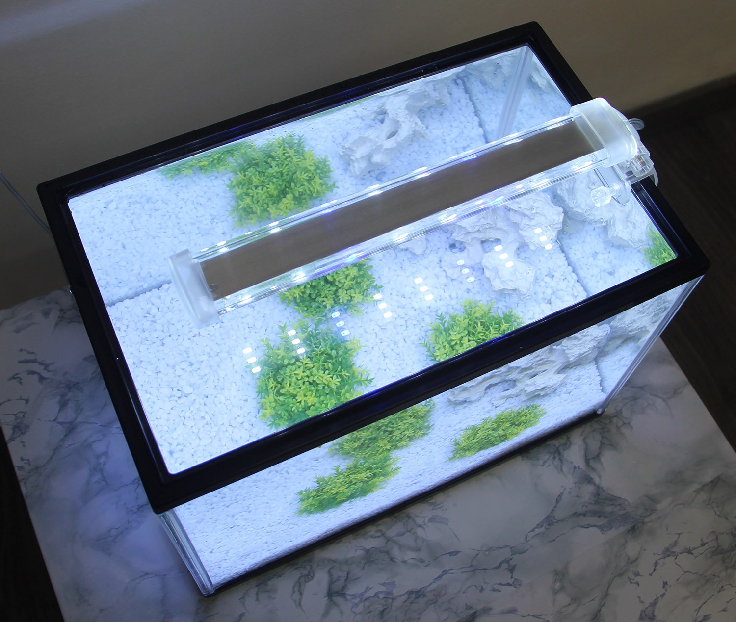 BPS® - Lampada per acquario a LED, illuminazione per piante subacquee, luce bianca e blu, 2 modelli a scelta 4 W/8 W