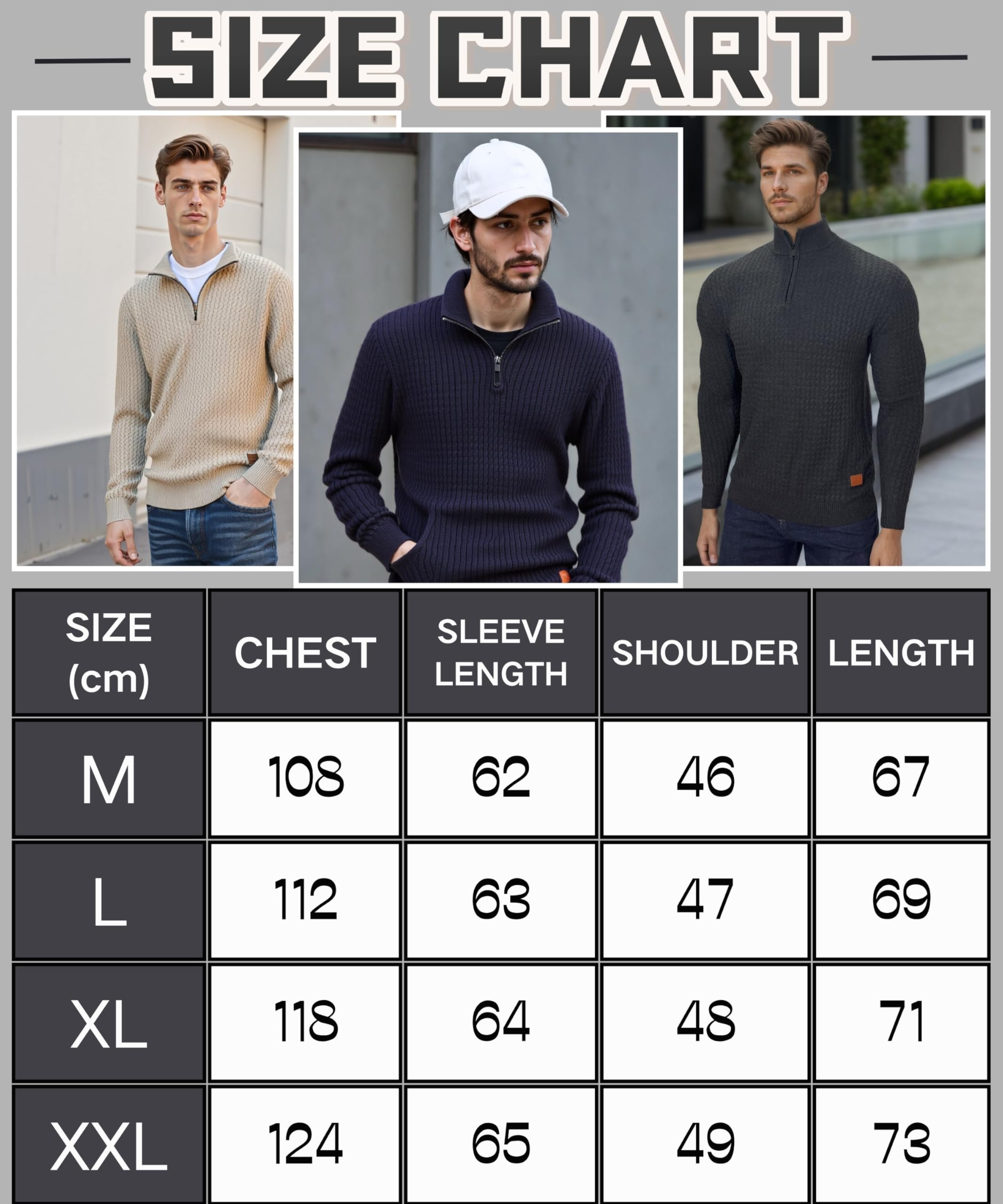 Maglione da Uomo 1/4 di Zip Collo Alto Maglioni a Righe Invernale Solido Maglione Grossa Ispessita Manica Lunga Lavorata a Maglia Slim Fit Caldo Maglia