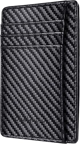 Cartera Chelmon Slim RFID - Cartera de bolsillo frontal minimalista para tarjetas de crédito delgadas