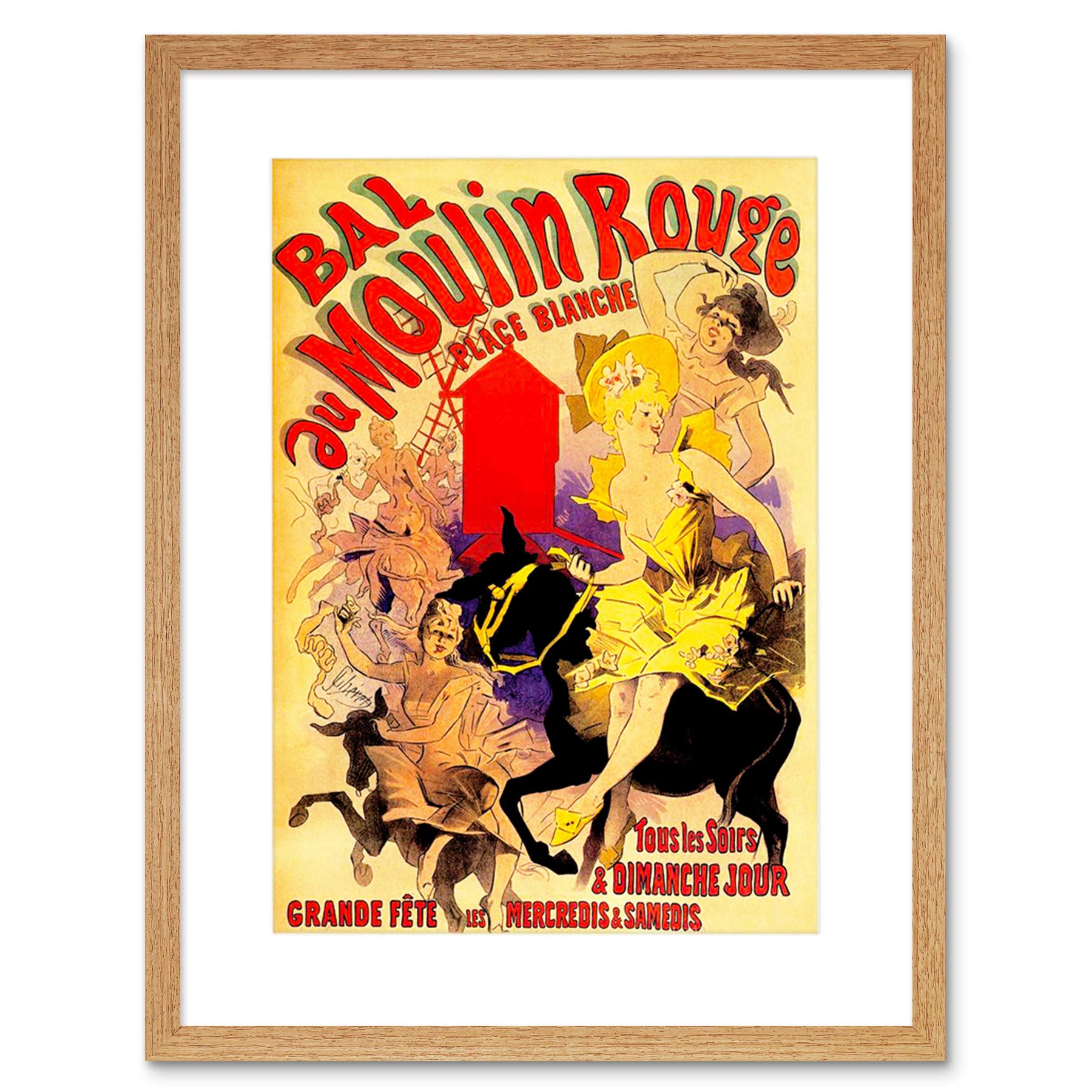 Wee Blue Coo Vintage Advert Moulin Rouge Dancers Picture Framed Wall Art Print