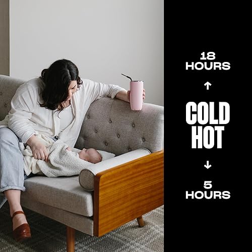 Miniatura 8 de S'well Vaso de acero inoxidable con popote y tapa deslizante, 24 onzas, rojo amapola, recipientes aislados al vacío de triple capa que mantiene las