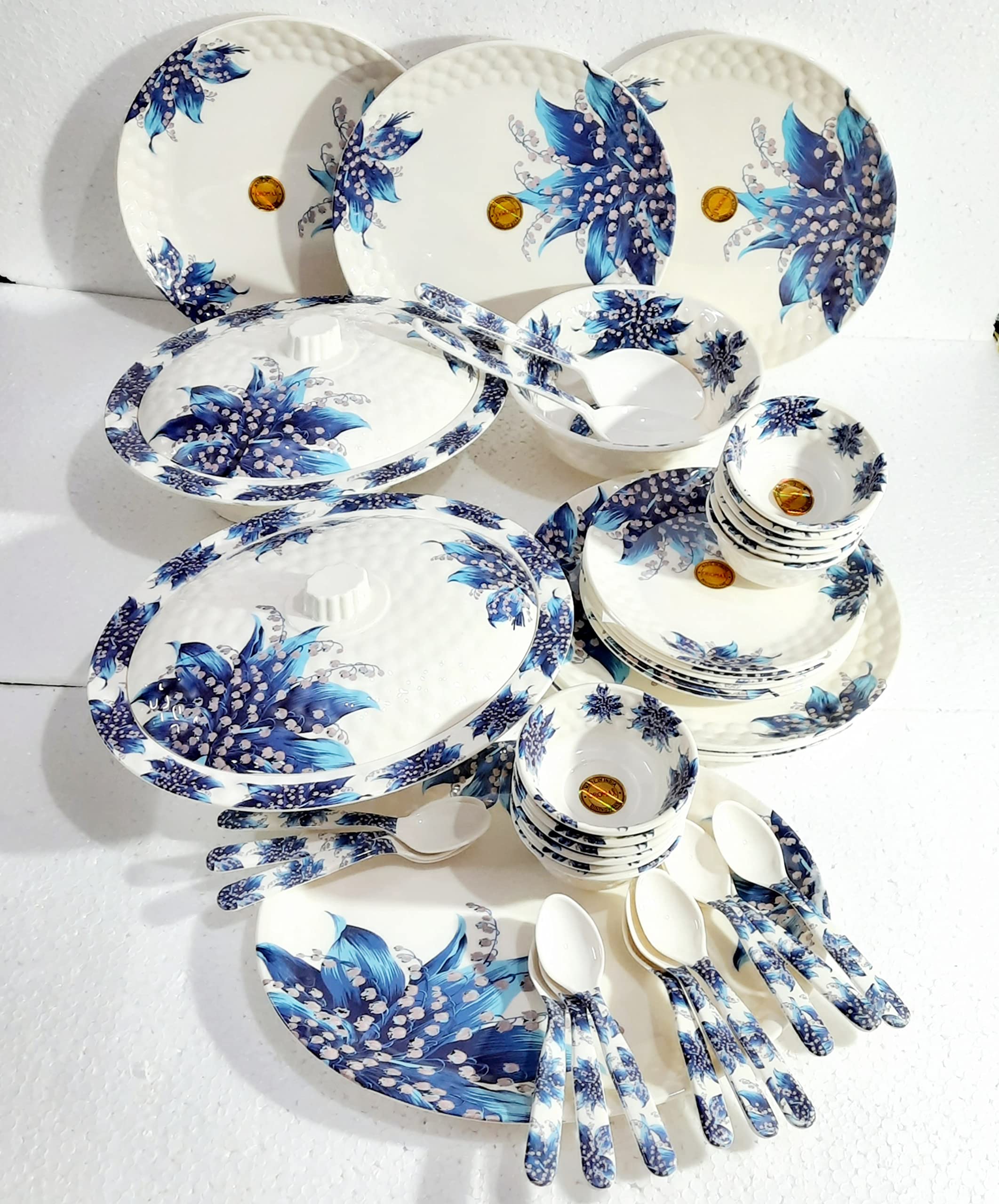 Zenus Melamine Dinner Set of 44 pcs Blue