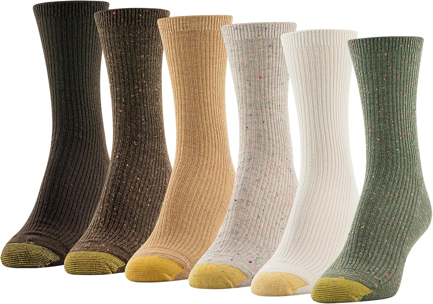 Gold Toe Women's Lola Ribbed Short Crew Socks, 6 Pairs