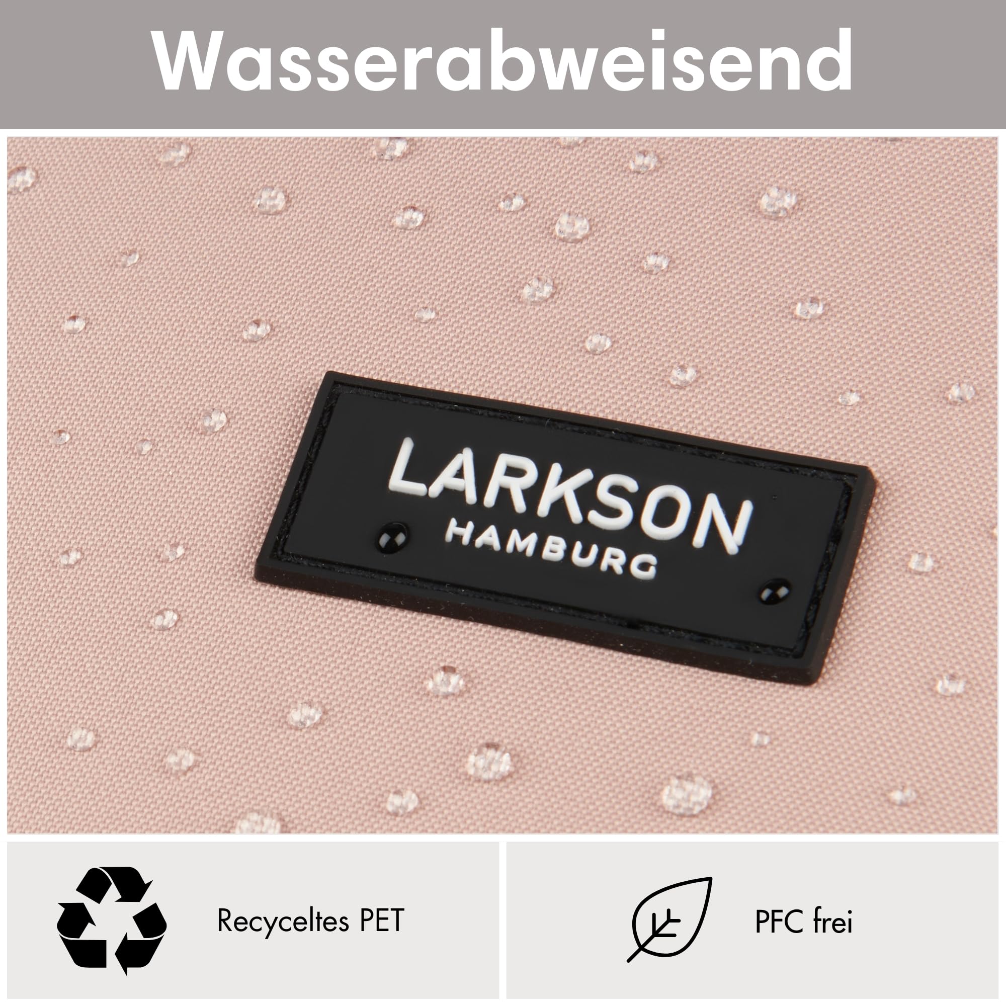 LARKSON Rucksack Damen & Herren Rosa - Tammo - Rolltop Daypack für Arbeit Uni Fahrrad - Backpack mit 16 Zoll Laptop Fach - Rückenpolsterung & Wasserabweisend