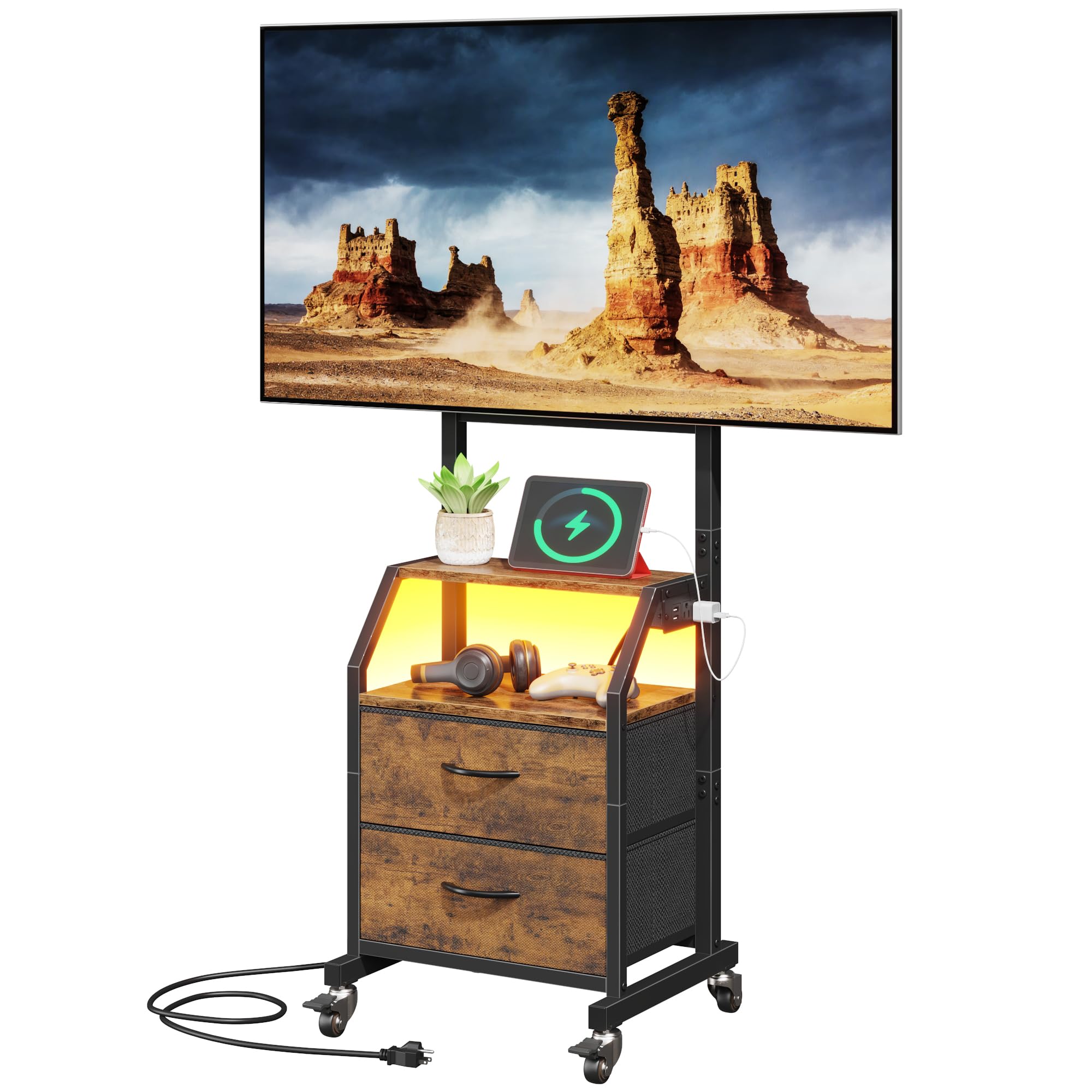 GYIIYUO Rolling TV Stand
