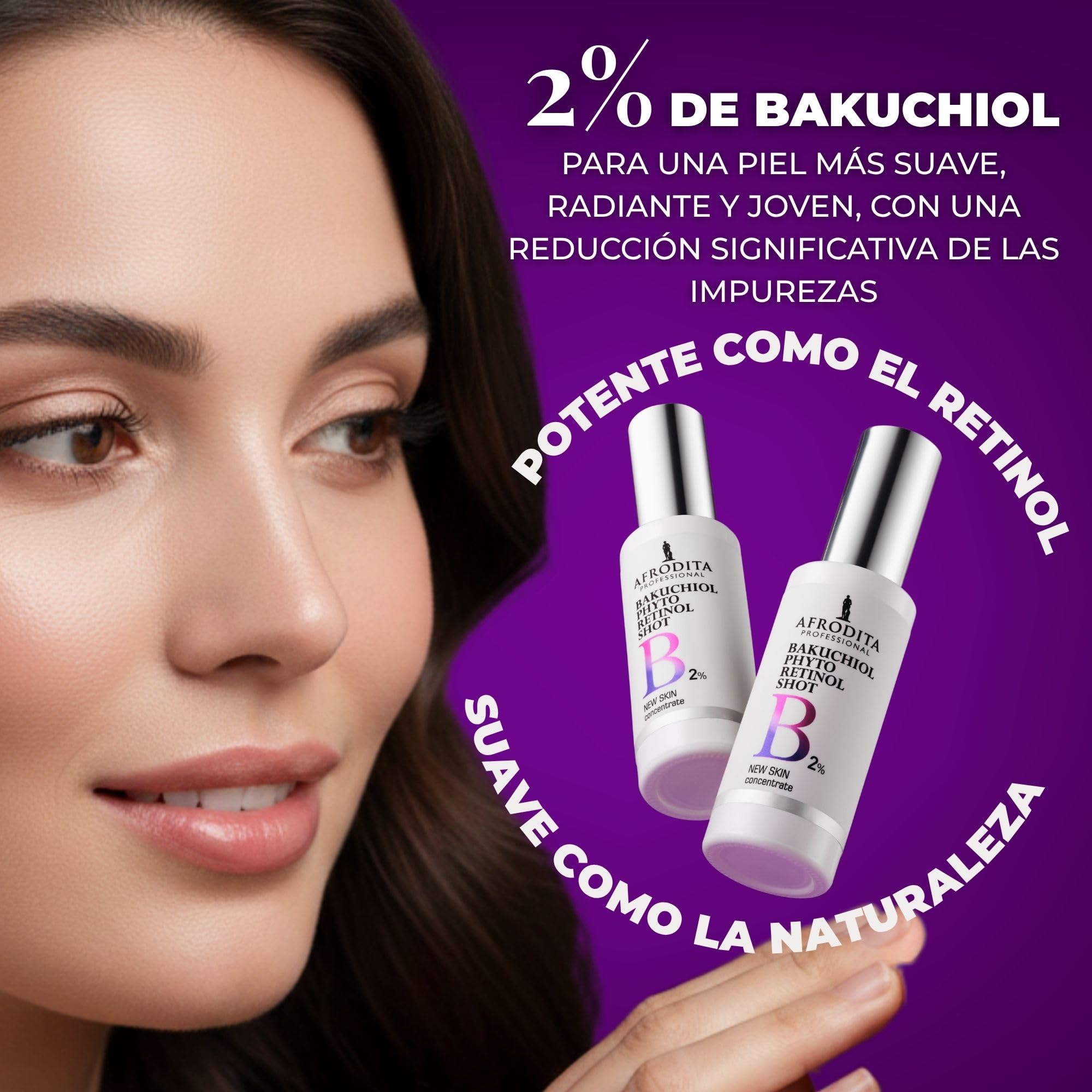 Afrodita Professional Bakuchiol Phyto Retinol Shot 2% - Sérum facial con Sytenol A, pantenol, beta-glucano y escualano, sin fragancia, vegano, 30 ml